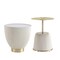 Manhattan Comfort Round End Table 1.0 and End Table 2.0 Set of 2, 18.43 in L, Stainless Steel, Cream 2-AT03-CR - alternate 6